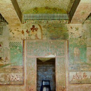 The Beni Hasan Tombs in Egypt are ancient burial sites featuring intricate carvings and well-preserved frescoes dating back to the Middle Kingdom.