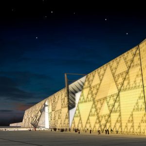 The New Grand Egyptian Museum showcases a vast collection of ancient Egyptian artifacts, including the treasures of King Tutankhamun.