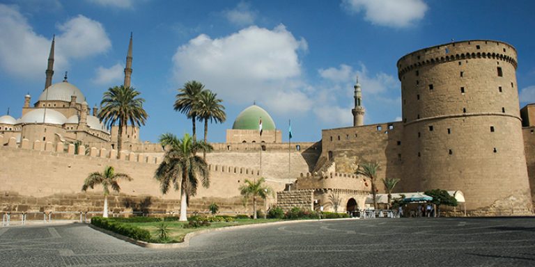 Salah El-Din Citadel in Cairo: a majestic 12th-century fortress featuring stunning medieval architecture and panoramic city views.