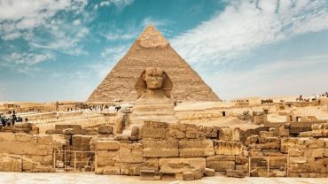 The Pyramid of Khafre is the second-largest of the Giza pyramids, noted for its adjoining Great Sphinx and preserved temple complex.