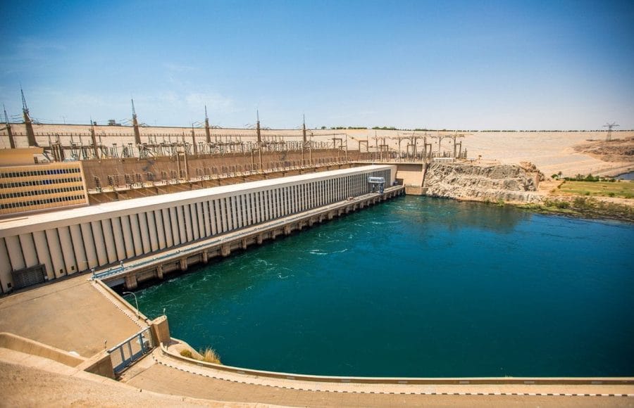 Aswan High Dam with a large body of water