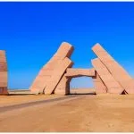 The distinctive "Allah Gate" or Ras Mohammed Gate, formed from large, angular stone blocks.