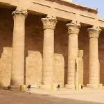 Pillared hall of the ancient Temple of Horus in Edfu Egypt Ptolemaic architecture photography