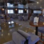 The seating area of the main lounge on the Blue Shadow II Nile cruise