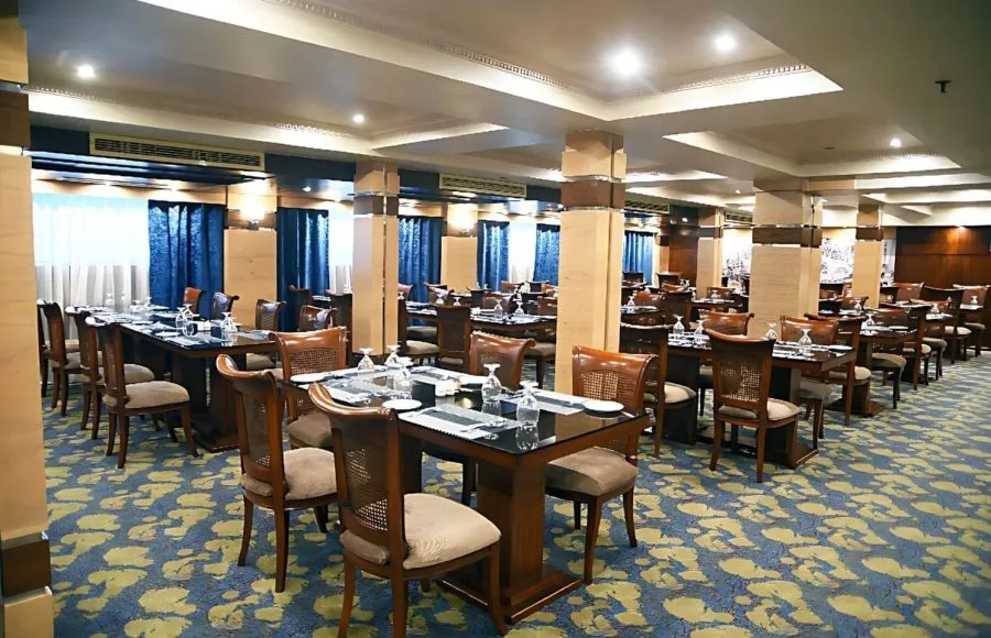 Spacious dining area on the ms blue shadow II nile cruise.