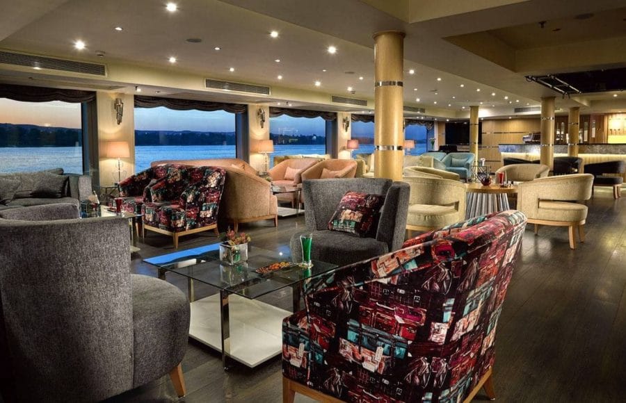 MS Acamar Nile Cruise, showing the ship's interior lounge