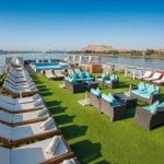 Sundeck of the MS Acamar Nile Cruise ship on the Nile River.