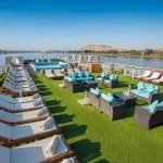 Sundeck of the MS Acamar Nile Cruise ship on the Nile River.