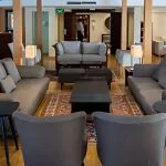 Relax in the spacious and comfortable lounge bar of the Al Jamila Nile Cruise ship