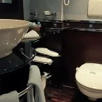 A modern bathroom on the MS Concerto I Nile Cruise.