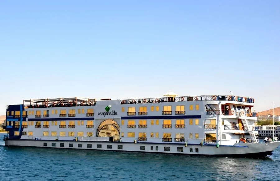 Nile River cruise ship, "Esmeralda," in Egypt.