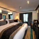 A twin-bedded cabin on the Esplanade Nile Cruise.