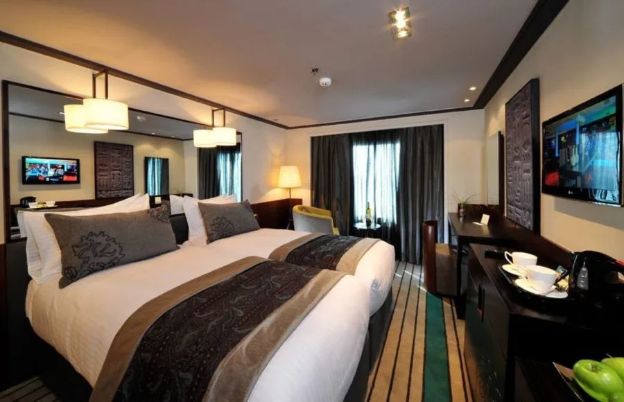 A twin-bedded cabin on the Esplanade Nile Cruise.