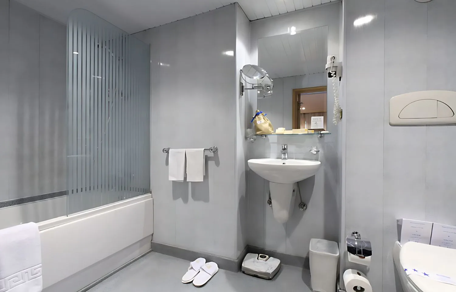 Modern bathroom on the Crown Emperor Nile Cruise.