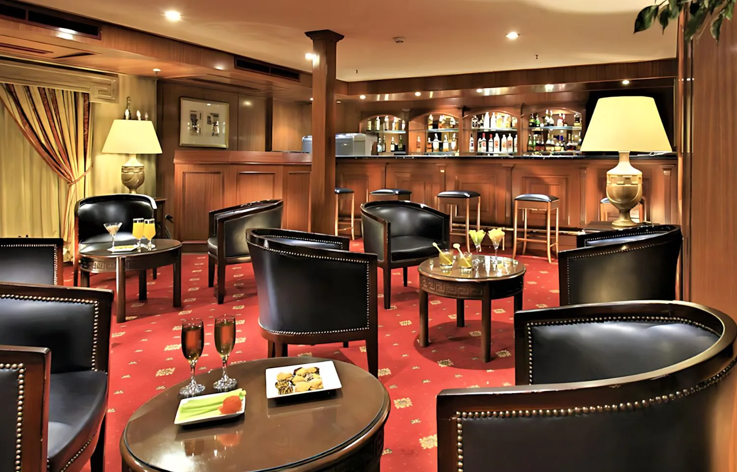Lounge bar on the MS Crown Emperor Nile Cruise.