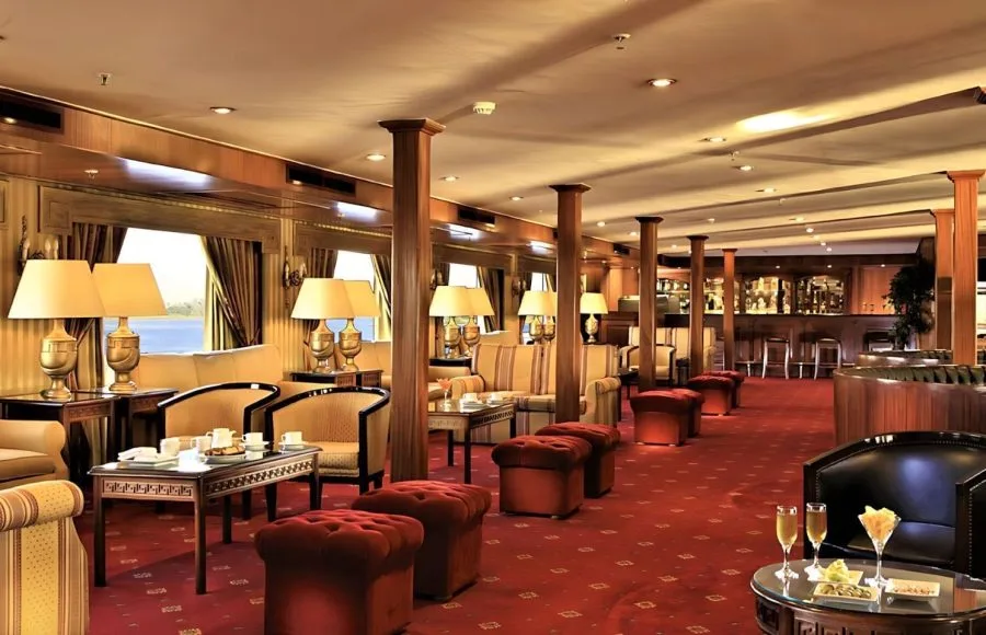 Lounge bar on the Iberotel MS Crown Emperor Nile Cruise.