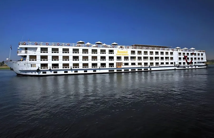 The Iberotel Crown Emperor Nile Cruise ship on the Nile River.