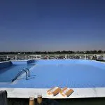 Swimming pool on the sundeck of the Iberotel Crown Emperor ship.