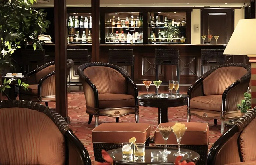 Elegant lounge bar on the Crown Empress Nile Cruise.