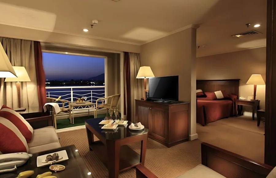 Suite with a private balcony on the Iberotel Crown Empress Cruise.