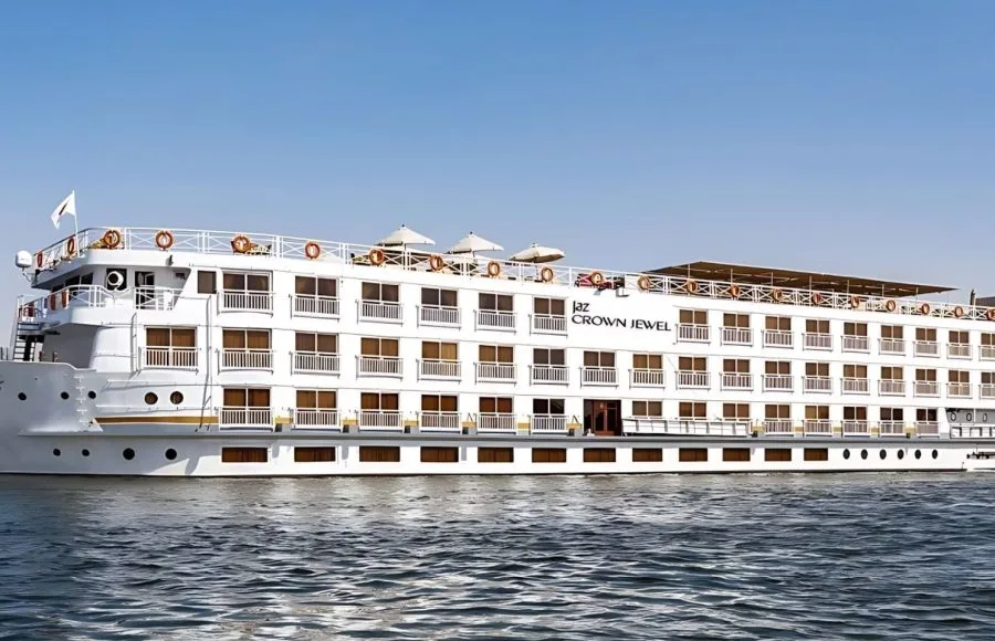 The Jaz Crown Jewel Nile Cruise ship on the Nile River.
