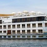 A close-up view of the Jaz Crown Jubilee Nile Cruise ship.