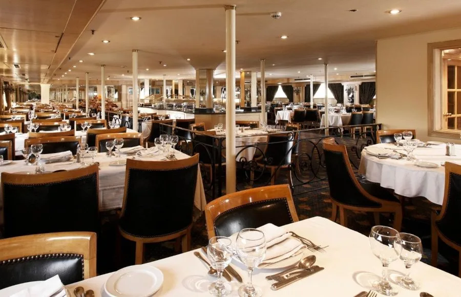 The spacious and elegant restaurant on the Jaz Nile Monarch.