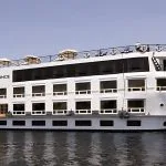 The Crown Prince Nile Cruise ship sailing on the Nile River.