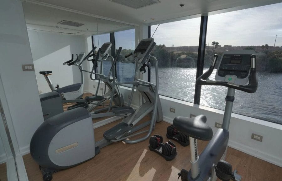 Fitness Center with River View on MS Le Fayan II Nile Cruise