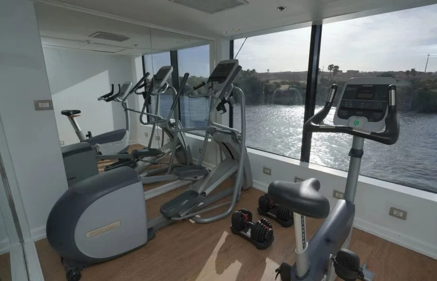 Fitness Center with River View on MS Le Fayan II Nile Cruise
