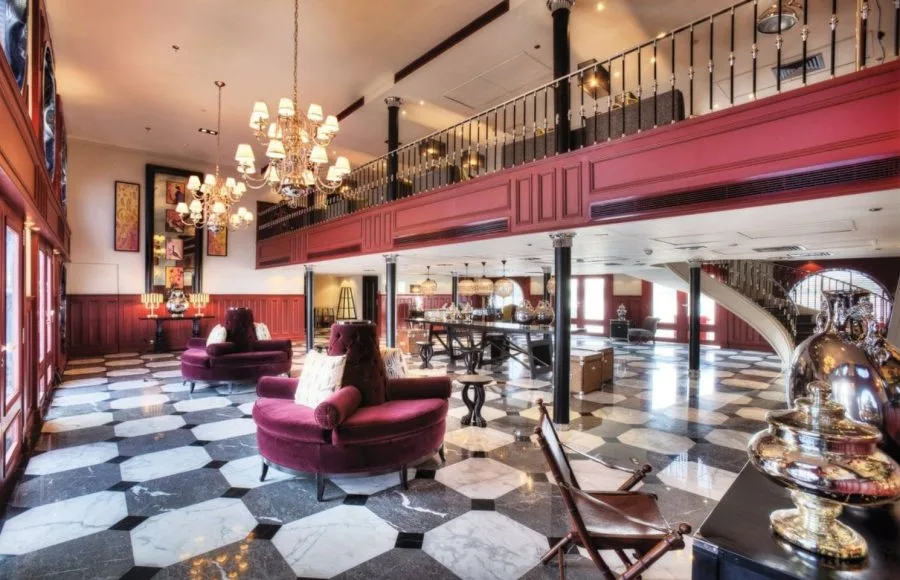 The luxurious lobby on the MS Mayfair Nile Cruise.