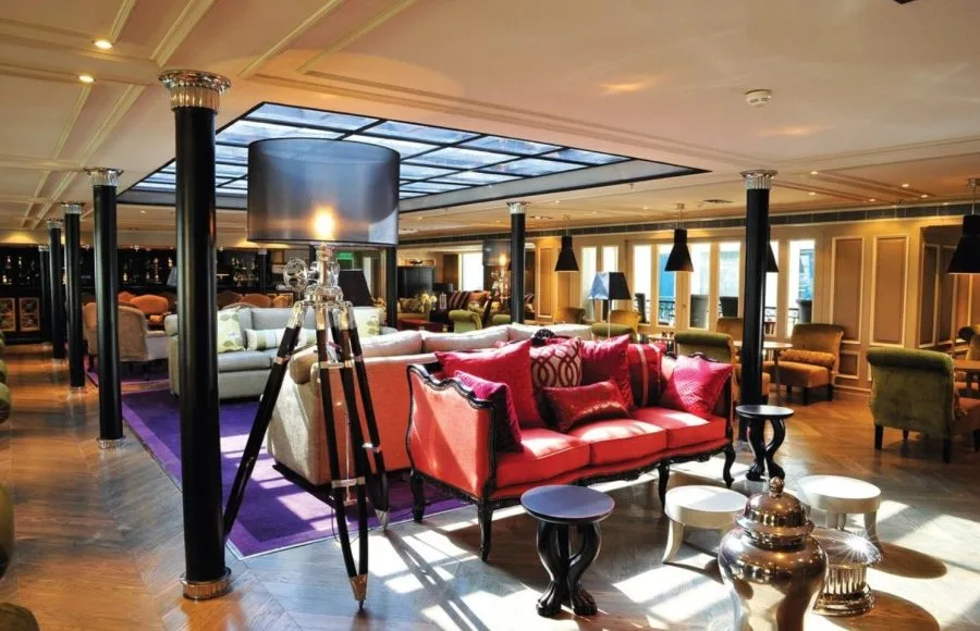 The luxurious lounge on the Mayfair Nile Cruise.