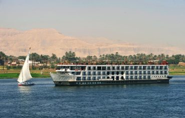 The MS Mayfair Nile Cruise ship on the river.