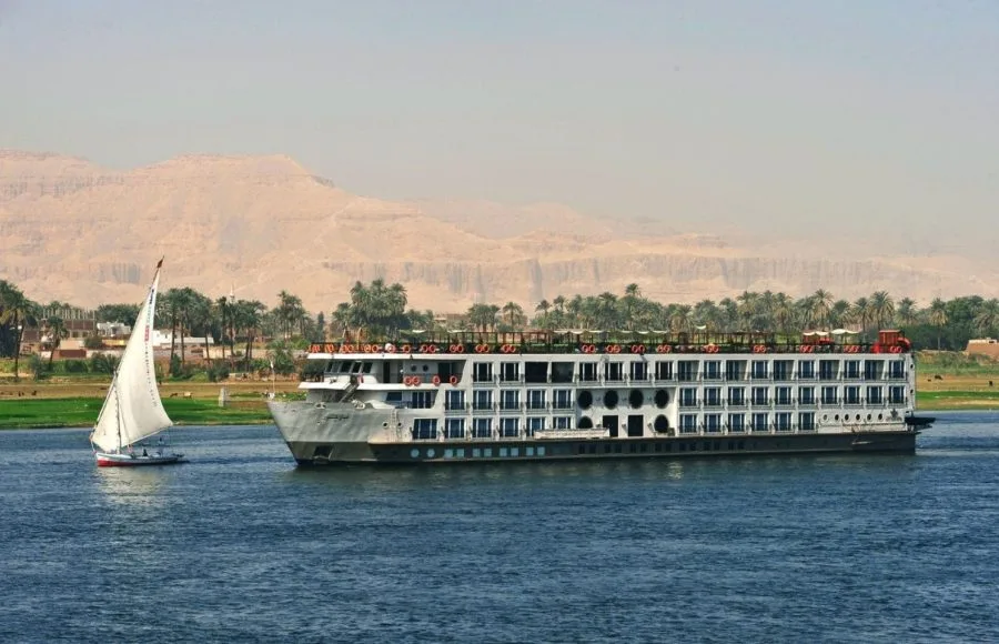 The MS Mayfair Nile Cruise ship on the river.
