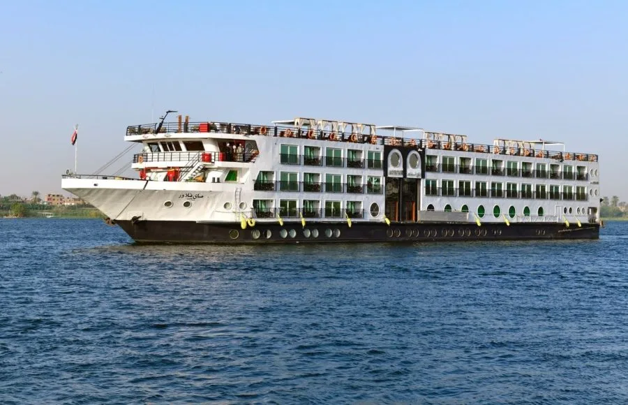 The MS Mayflower Nile Cruise ship on the river.