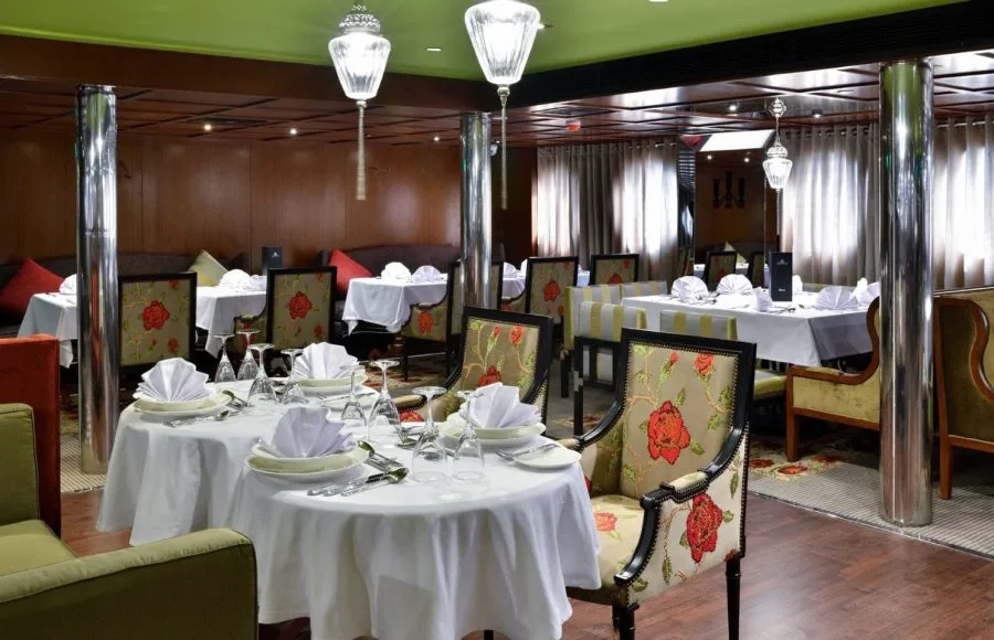 The elegant restaurant on the MS Mayflower Nile Cruise.