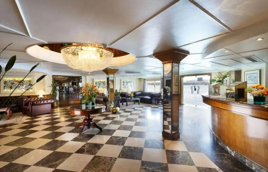Grand and luxurious lobby and reception area on the MS Medea Nile Cruise