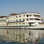 The white exterior of the luxurious MS Medea Nile Cruise ship sailing in Egypt