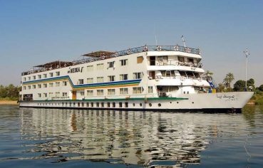 The white exterior of the luxurious MS Medea Nile Cruise ship sailing in Egypt
