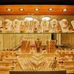 A stunning display of fine gold jewelry in the onboard shop of the MS Miriam nile cruise ship offering memorable souvenirs