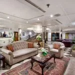 The opulent and welcoming lobby and reception area of the MS Miriam nile cruise ship with comfortable seating