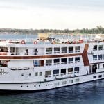 The beautiful exterior of the MS Nile Style Cruise Ship sailing majestically on the Nile River.