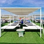 The spacious and shaded sun deck of the MS Nile Style Cruise Ship, perfect for relaxing by the river.