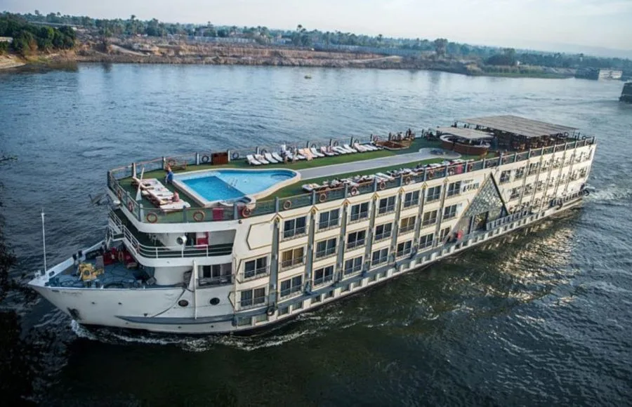 MS Princess Sarah 1 Nile Cruise ship sailing on the river.