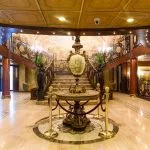 Lobby with a grand staircase on the MS Royal Princess Nile Cruise ship.