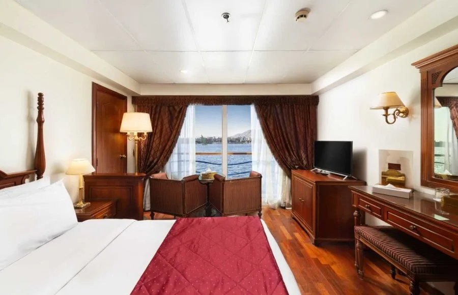 Standard cabin on an MS Royal Princess Nile cruise ship