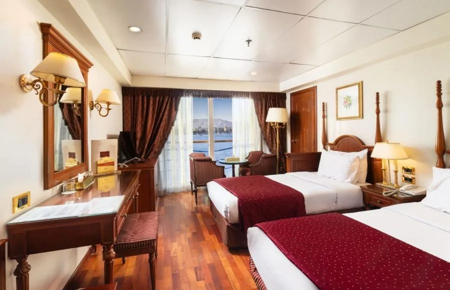 Twin cabin aboard the MS Royal Princess Nile Cruise ship