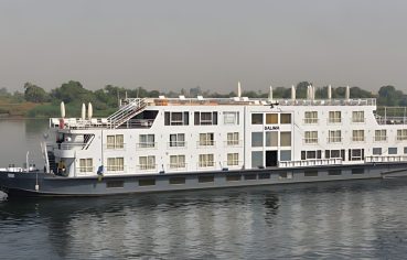 The majestic MS Salima Nile Cruise ship floats peacefully on the water, ready to begin its journey
