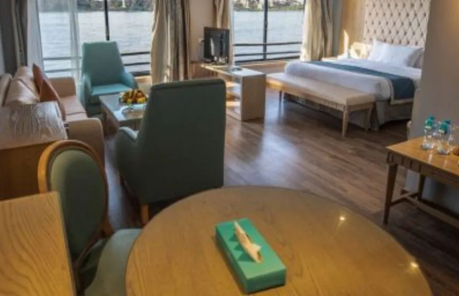 The luxurious and spacious Royal Suite on the MS Semeramis I Nile Cruise.