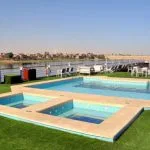 The pool area on the sun deck of the MS Semiramis I Nile Cruise.